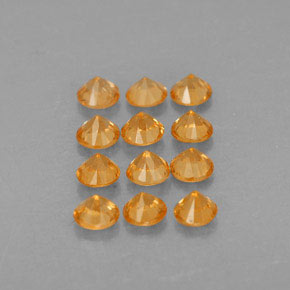 カラットの天然オレンジスペサルティンガーネット（2.75 mm・ラウンドカット）