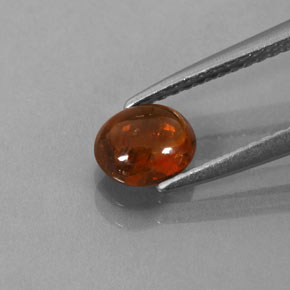 0.86カラットの天然ディープオレンジスペサルティンガーネット（6.2×5.1 mm・透明）