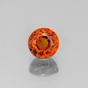 0.99カラットの天然マンダリンオレンジスペサルティンガーネット（5.09 mm・ラウンドカット）