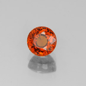 0.99カラットの天然マンダリンオレンジスペサルティンガーネット（5.09 mm・ラウンドカット）
