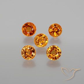 2.26カラットの天然茶色がかったオレンジスペサルティンガーネット（4.31 mm・ラウンドカット）