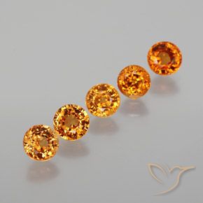 2.26カラットの天然茶色がかったオレンジスペサルティンガーネット（4.31 mm・ラウンドカット）