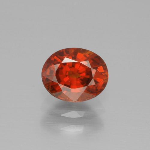 1.22カラットの天然明るい赤スペサルティンガーネット（6.6×5.4 mm・オーバルカット）