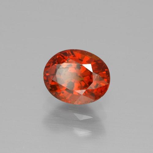 1.22カラットの天然明るい赤スペサルティンガーネット（6.6×5.4 mm・オーバルカット）