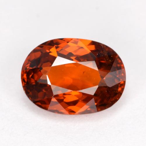 1.59カラットの天然明るい赤スペサルティンガーネット（7.7×5.6 mm・オーバルカット）