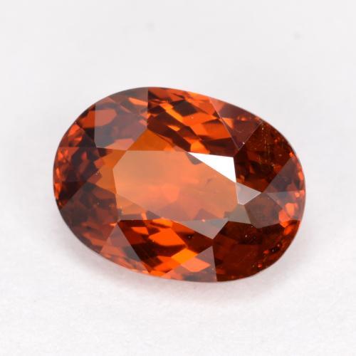 1.59カラットの天然明るい赤スペサルティンガーネット（7.7×5.6 mm・オーバルカット）