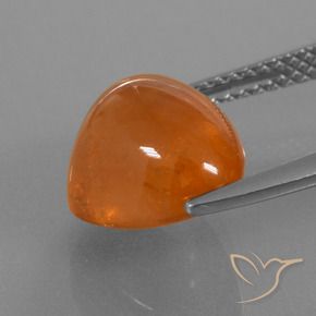 7.49カラットの天然ディープオレンジスペサルティンガーネット（12.1×9.7 mm・洋梨の形）