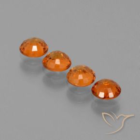 1.70カラットの天然鮮やかなオレンジスペサルティンガーネット（4.28 mm・ラウンドカット）