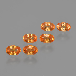 2.40カラットの天然ウォームアプリコットオレンジスペサルティンガーネット（5×3.3 mm・オーバルカット）