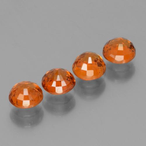 2.49カラットの天然アンバーオレンジスペサルティンガーネット（4.77 mm・ラウンドカット）
