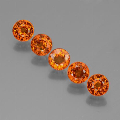 2.68カラットの天然ミディアムオレンジスペサルティンガーネット（4.55 mm・ラウンドカット）