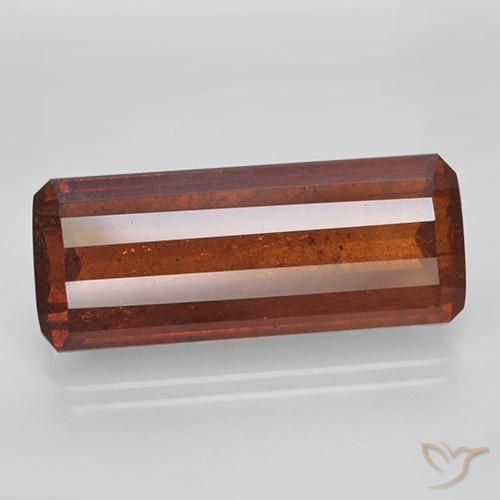 13.99カラットの天然ディープオレンジレッドスペサルティン ガーネット、エメラルドカット、SI