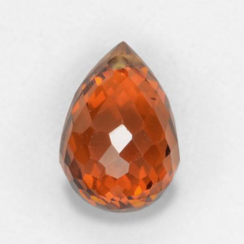 1.18カラットの天然濃いアンバーレッドスペサルティンガーネット（6.6×4.4 mm・ブリオレット）