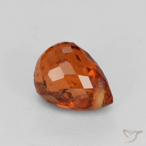 0.97 ct レッド スペサルタイト ガーネット、5.7 mm ブリオレット モザンビーク産, Photo A