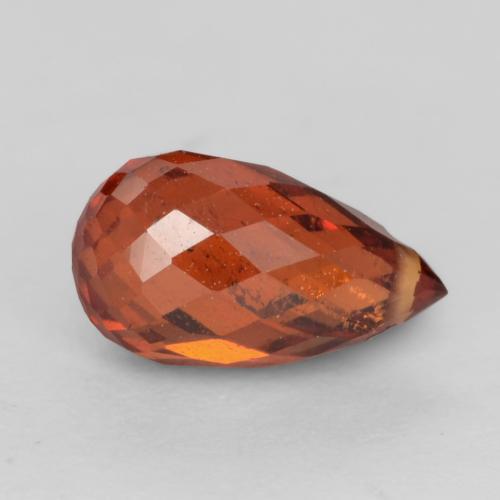 1.23カラットの天然ミディアムレッドスペサルティンガーネット（7.3×4.2 mm・ブリオレット）