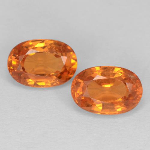 1.42カラットの天然アンバーオレンジスペサルティンガーネット（5.9×4.1 mm・オーバルカット）