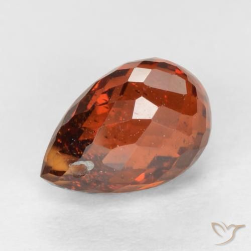 1.78 ct レッド スペサルタイト ガーネット、7.5 mm ブリオレット モザンビーク産, Photo A