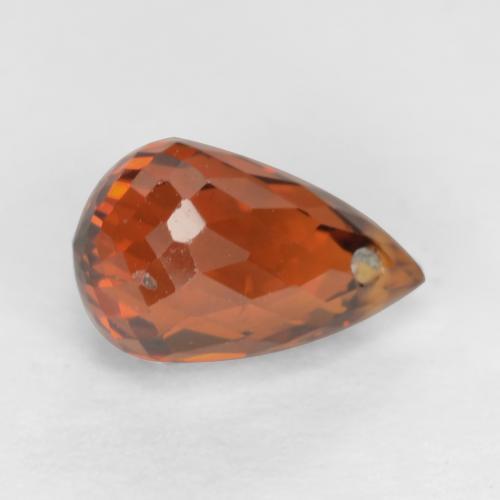 1.33カラットの天然ファイアレッドスペサルティンガーネット（7.2×4.6 mm・ブリオレット）