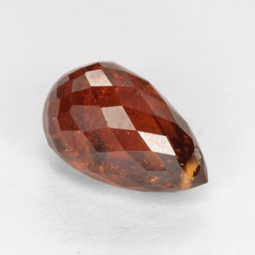 2.89カラットの天然ディープオレンジレッドスペサルティンガーネット（9.1×5.6 mm・ブリオレット）