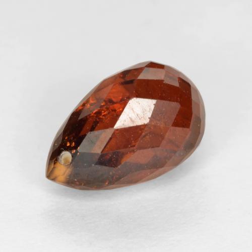 2.89カラットの天然ディープオレンジレッドスペサルティンガーネット（9.1×5.6 mm・ブリオレット）