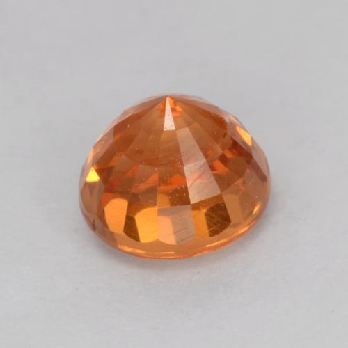 0.93カラットの天然ミディアムオレンジスペサルティンガーネット（5.12 mm・ラウンドカット）