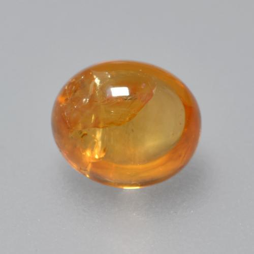 0.91カラットの天然鮮やかなオレンジスペサルティンガーネット（5.9×5.1 mm・オーバルカット）
