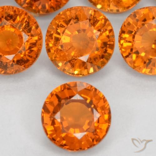 0.51ct 天然 ミディアムオレンジ スペサルティン ガーネット, ラウンド, VS