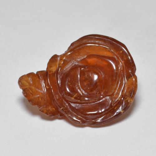 13.11カラットの天然赤みがかったオレンジスペサルティン ガーネット、フラワーカット、半透明