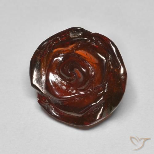 10.05カラットの天然ファイアオレンジスペサルティンガーネット（13.4×12.8 mm・フラワーカット）