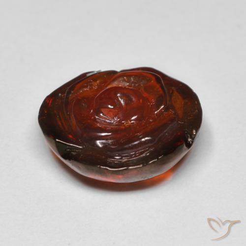 10.05カラットの天然ファイアオレンジスペサルティンガーネット（13.4×12.8 mm・フラワーカット）