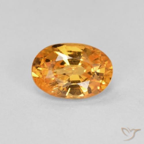 0.60ct 天然 アプリコットオレンジ スペサルティン ガーネット, 楕円形, VS-SI