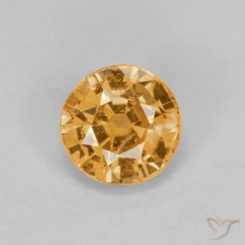 0.52ct 天然 ミディアムオレンジ スペサルティン ガーネット, ラウンド, VS