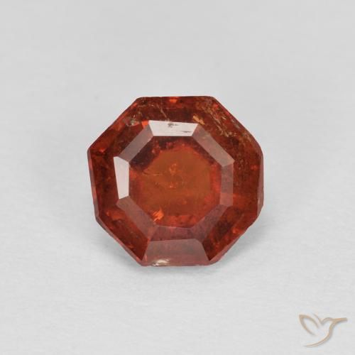 1.21ct 天然 ダークオレンジ スペサルティン ガーネット, エメラルドカット, SI