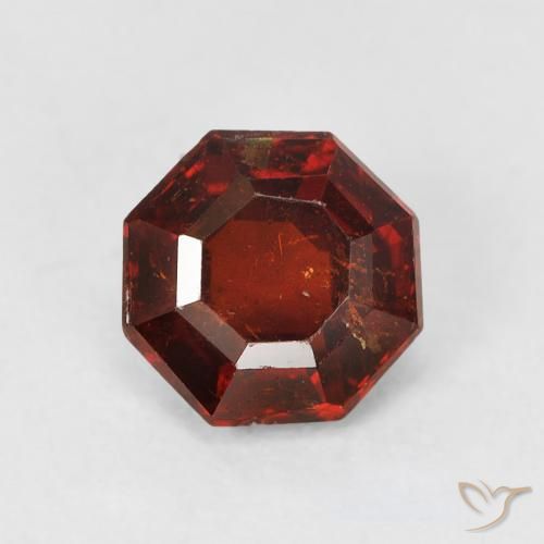 1.33ct 天然 サングリアレッド スペサルティン ガーネット, エメラルドカット, SI