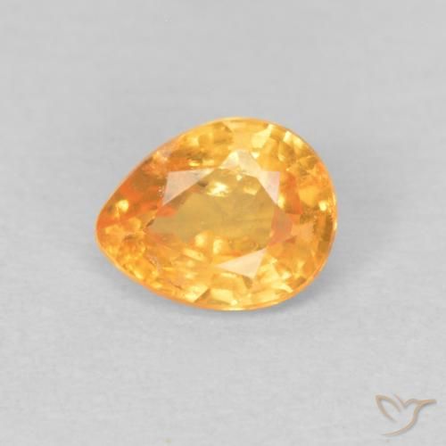 0.44ct 天然 ミディアムゴールデン スペサルティン ガーネット, 洋梨の形, VS