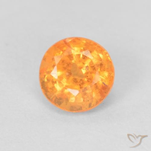 0.60ct 天然 濃いオレンジ スペサルティン ガーネット, ラウンド, VS