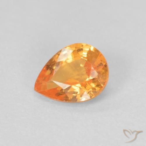 0.39ct 天然 鮮やかなオレンジ スペサルティン ガーネット, 洋梨の形, VVS-VS
