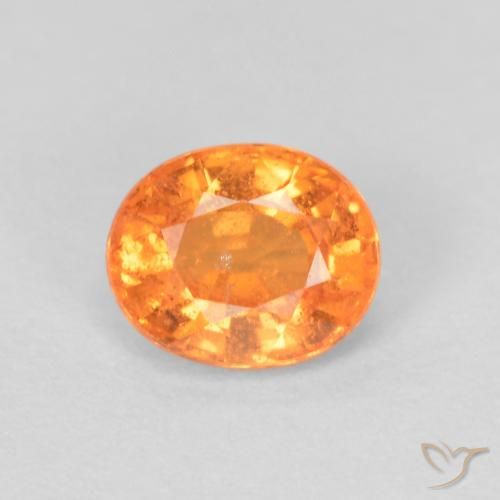 0.59ct 天然 ミディアムオレンジ スペサルティン ガーネット, 楕円形, VS-SI