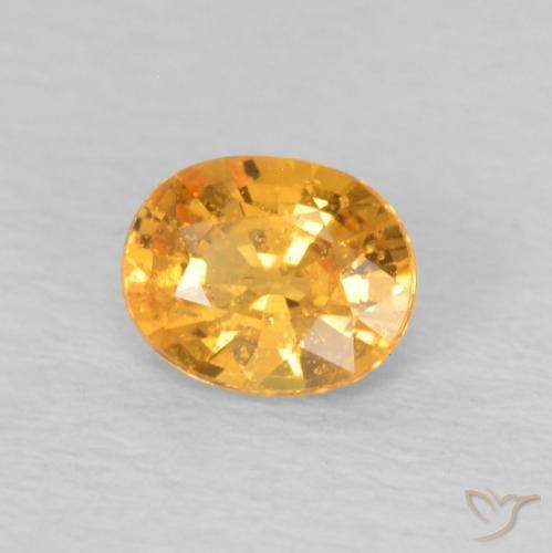 0.49カラットの天然Medium Light-Orangeスペサルティン ガーネット、楕円形、VS