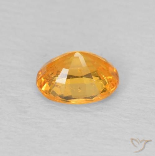 0.49カラットの天然Medium Light-Orangeスペサルティン ガーネット、楕円形、VS