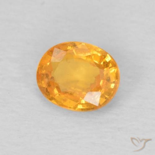 0.49カラットの天然Medium Light-Orangeスペサルティン ガーネット、楕円形、VS