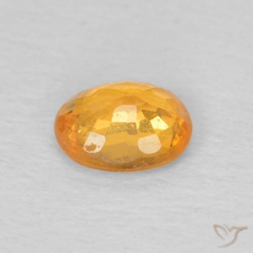 0.49カラットの天然Medium Light-Orangeスペサルティン ガーネット、楕円形、VS