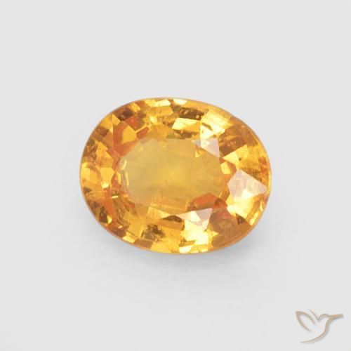 0.51カラットの天然Medium Light-Orangeスペサルティン ガーネット、楕円形、VS