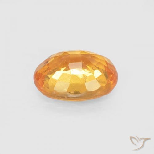 0.51カラットの天然Medium Light-Orangeスペサルティン ガーネット、楕円形、VS