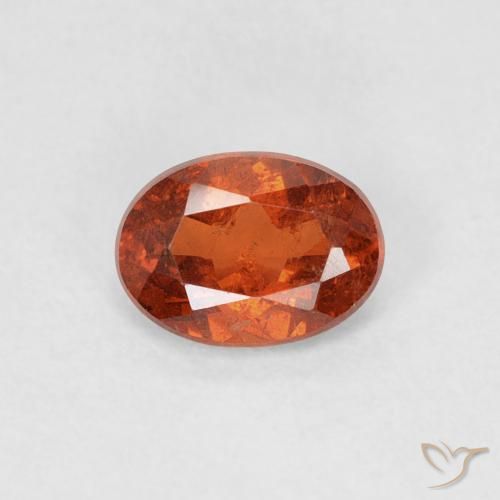 0.64ct 天然 赤みがかったオレンジ スペサルティン ガーネット, 楕円形, SI