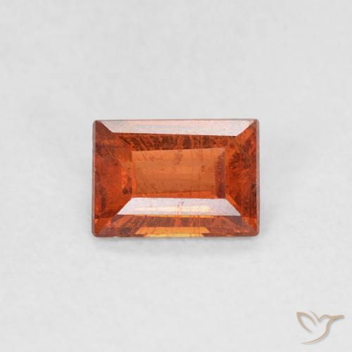 0.56ct 天然 ミディアムオレンジ スペサルティン ガーネット, バゲット, SI