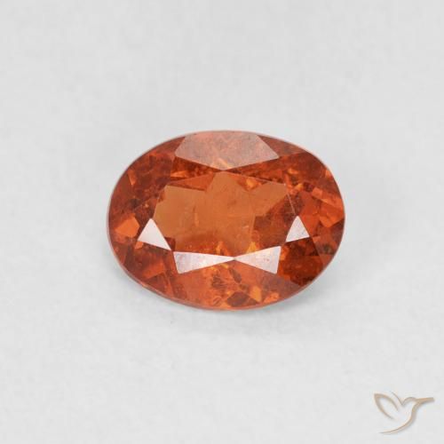 0.82ct 天然 ウォームオレンジ スペサルティン ガーネット, 楕円形, SI