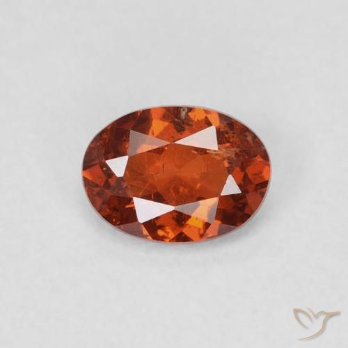 0.70ct 天然 ダークオレンジ スペサルティン ガーネット, 楕円形, SI-I1