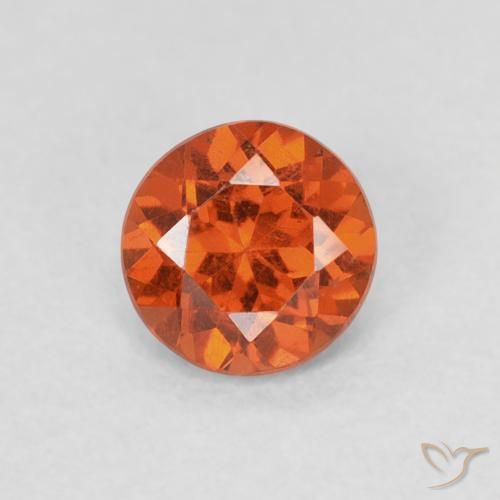 0.65ct 天然 赤みがかったオレンジ スペサルティン ガーネット, ラウンド, SI