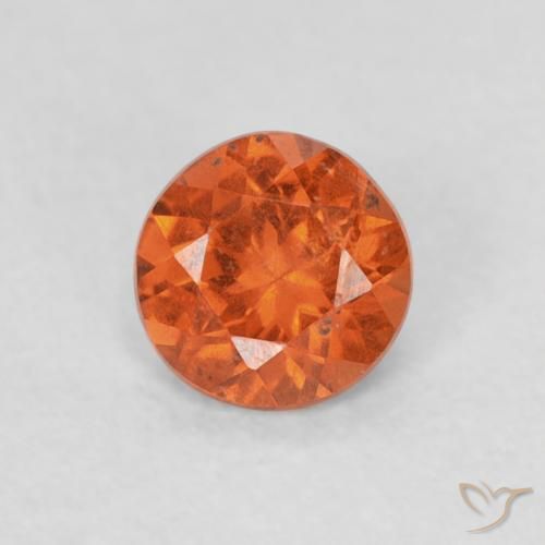 0.37ct 天然 アンバーオレンジ スペサルティン ガーネット, ラウンド, SI
